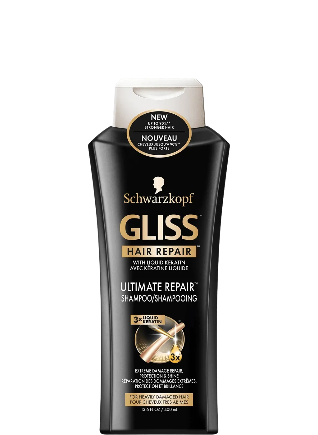 Schwarzkopf Gliss Ultimate Repair Shampoo 400ml — black and gold bottle