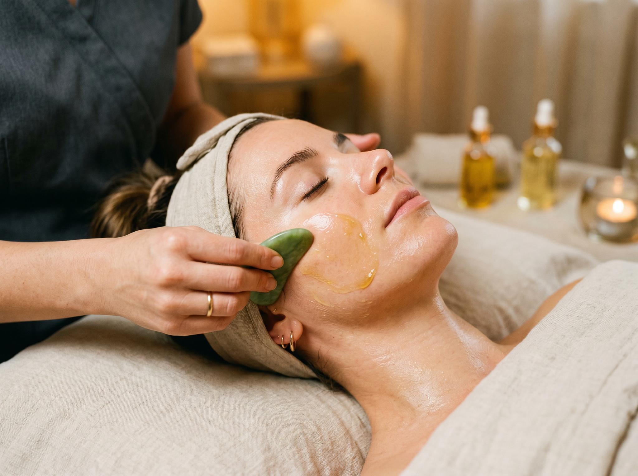 Maison Oolong signature facial ritual — expert touch, luminous skin